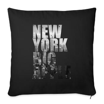 New York Big Apple Skyline USA - Sofa pillowcase 17,3'' x 17,3'' (45 x 45 cm) - black - Front