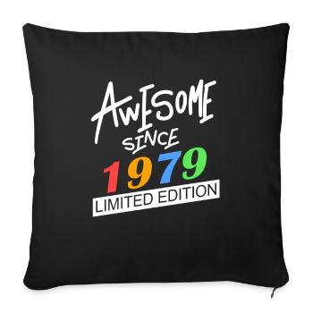 1979 - Jahrgang 1979 - Fantastisch seit 1979 - Sofakissenbezug 45 x 45 cm - Schwarz - Vorne