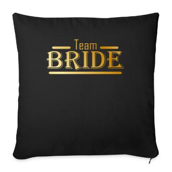 Team Bride dans la célébration de mariage d’or - Housse de coussin décorative 45 x 45 cm - noir - Devant