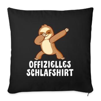 Dabbendes Faultier Spruch für Faulenzer - Sofakissenbezug 45 x 45 cm - Schwarz - Vorne