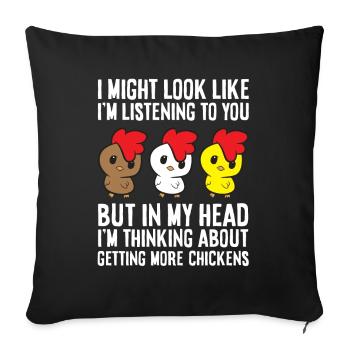 Éleveurs de poulet Je pense obtenir plus de poulets - Housse de coussin décorative 45 x 45 cm - noir - Devant