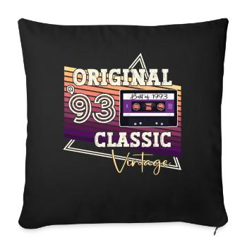 1993 Vintage Vintage Retro Birthday Gift - Sofa pillowcase 17,3'' x 17,3'' (45 x 45 cm) - black - Front