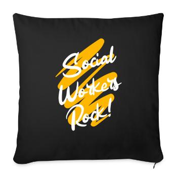 Social worker mode at - Sofa pillowcase 17,3'' x 17,3'' (45 x 45 cm) - black - Front