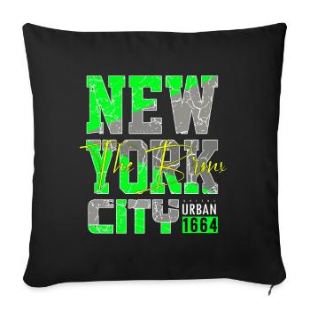 New York The Bronx USA America - Sofa pillowcase 17,3'' x 17,3'' (45 x 45 cm) - black - Front