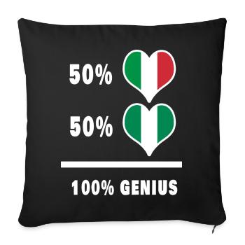 Brillant Italie et Nigeria / Cadeau - Housse de coussin décorative 45 x 45 cm - noir - Devant