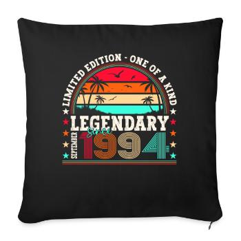 Legendary September 1994 28th birthday gift - Sofa pillowcase 17,3'' x 17,3'' (45 x 45 cm) - black - Front