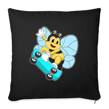 Bee Skater Skateboard - Sofa pillowcase 17,3'' x 17,3'' (45 x 45 cm) - black - Front