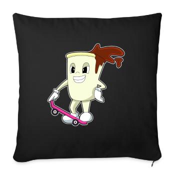 Coffee Skater Skateboard - Sofa pillowcase 17,3'' x 17,3'' (45 x 45 cm) - black - Front