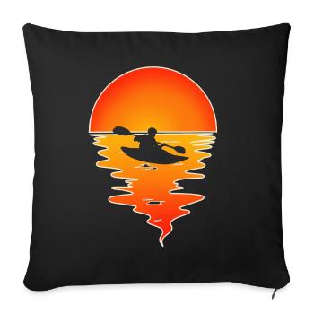 Kayak Kayaker Kayaker - Sofa pillowcase 17,3'' x 17,3'' (45 x 45 cm) - black - Front