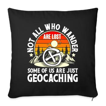 Geocache Geocaching Geocacher - Sofa pillowcase 17,3'' x 17,3'' (45 x 45 cm) - black - Front