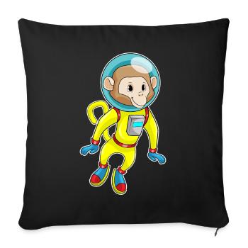 Monkey Astronaut Space - Sofa pillowcase 17,3'' x 17,3'' (45 x 45 cm) - black - Front