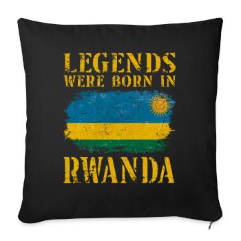 Vintage Design Rwanda Flag - Sofa pillowcase 17,3'' x 17,3'' (45 x 45 cm) - black - Front