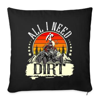 Quad VTT Tout-terrain Quad Riders - Housse de coussin décorative 45 x 45 cm - noir - Devant