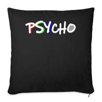 PSYcho PSY psychedelic trance RGB colors font - Housse de coussin décorative 45 x 45 cm - noir - Devant