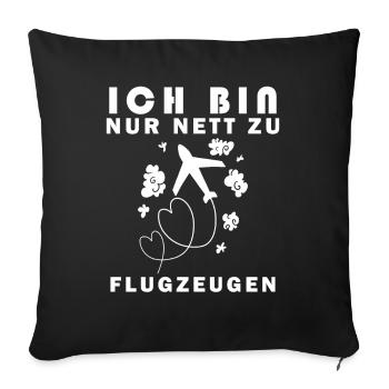 Modellflug Pilot Modellbau Flugzeug Modellbauer - Sofakissenbezug 45 x 45 cm - Schwarz - Vorne