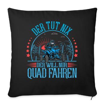 Quad ATV Offroad Quadfahrer - Sofakissenbezug 45 x 45 cm - Schwarz - Vorne
