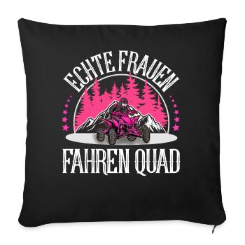 Quad ATV Offroad Quadfahrer - Sofakissenbezug 45 x 45 cm - Schwarz - Vorne
