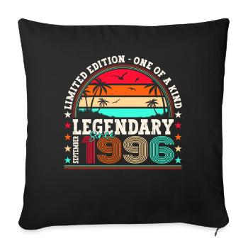 Legendary September 1996 26th birthday gift - Sofa pillowcase 17,3'' x 17,3'' (45 x 45 cm) - black - Front
