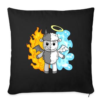 Sheep - Angels and Devils - Sofa pillowcase 17,3'' x 17,3'' (45 x 45 cm) - black - Front