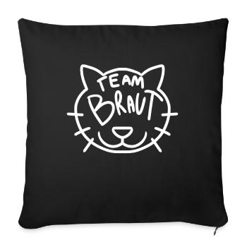 Team Braut Hochzeitsfeier Katze - Sofakissenbezug 45 x 45 cm - Schwarz - Vorne