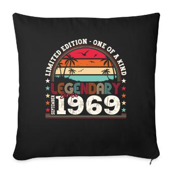 Legendär September 1969 53. Geburtstag Geschenk - Sofakissenbezug 45 x 45 cm - Schwarz - Vorne