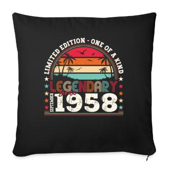 Legendär September 1958 64. Geburtstag Geschenk - Sofakissenbezug 45 x 45 cm - Schwarz - Vorne