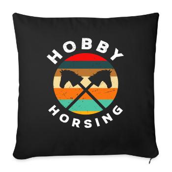 Retro Hobby Horse Hobby Horsing - Sofa pillowcase 17,3'' x 17,3'' (45 x 45 cm) - black - Front