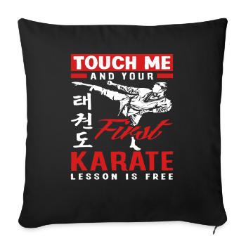 Karaté Martial Artist Fighter - Housse de coussin décorative 45 x 45 cm - noir - Devant