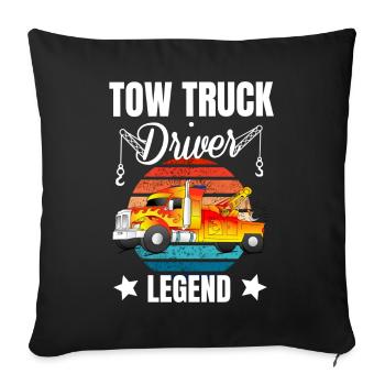 Légende du conducteur de dépanneuse de dépanneuse - Housse de coussin décorative 45 x 45 cm - noir - Devant