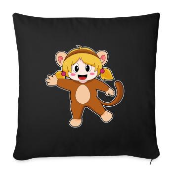 Affe Mädchen Kostüm - Sofakissenbezug 45 x 45 cm - Schwarz - Vorne