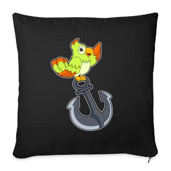 Ancre Perroquet - Housse de coussin décorative 45 x 45 cm - noir - Devant