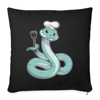 Cuisinière serpent Cuisine de la spatule, - Housse de coussin décorative 45 x 45 cm - noir - Devant