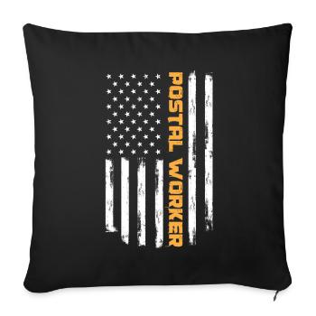 Postbeamte USA Flagge Geschenk - Sofakissenbezug 45 x 45 cm - Schwarz - Vorne