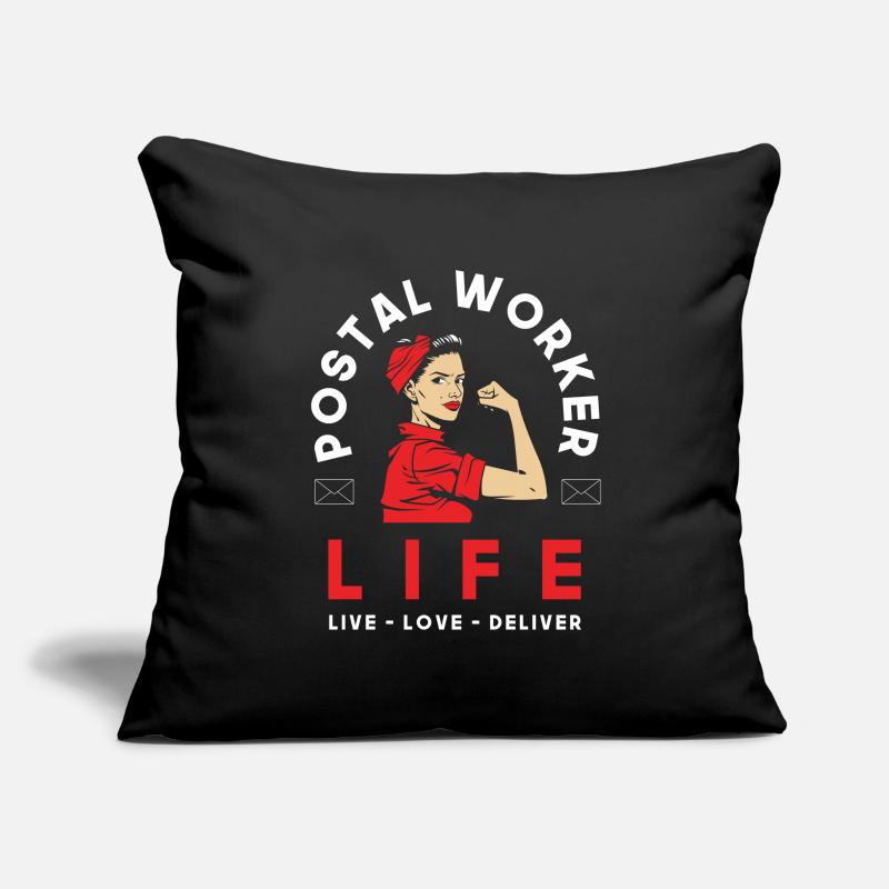 Commis de poste Mme Profession Housse de coussin décorative 45 x 45 cm