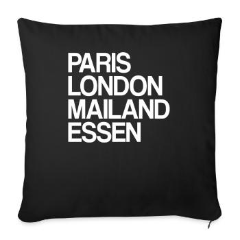 Essen Paris London Milan Home Dear Essener - Sofa pillowcase 17,3'' x 17,3'' (45 x 45 cm) - black - Front