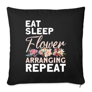 Florist Floristry Flowers Florist - Sofa pillowcase 17,3'' x 17,3'' (45 x 45 cm) - black - Front