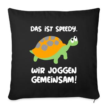 Lustiges Geschenk Für Sportler Jogger Läufer - Sofakissenbezug 45 x 45 cm - Schwarz - Vorne