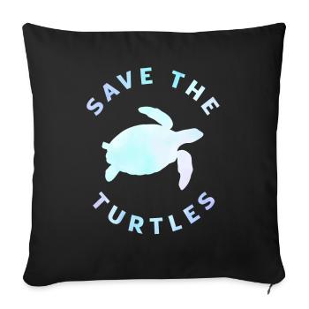 Bien-être animal Tortues - Housse de coussin décorative 45 x 45 cm - noir - Devant
