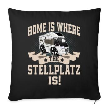 Camping Camper Campen - Sofakissenbezug 45 x 45 cm - Schwarz - Vorne
