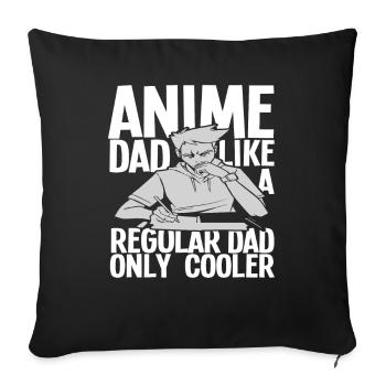 Anime Papa Father Gift - Sofa pillowcase 17,3'' x 17,3'' (45 x 45 cm) - black - Front