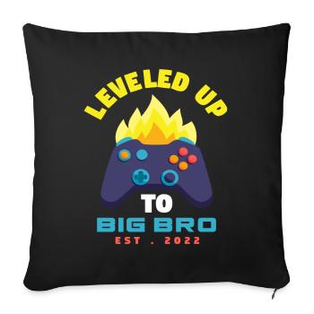 Frères et sœurs Frère 2022 Grossesse Gaming - Housse de coussin décorative 45 x 45 cm - noir - Devant