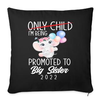 Enfant unique Sœur Cadeau Enfant 2022 - Housse de coussin décorative 45 x 45 cm - noir - Devant