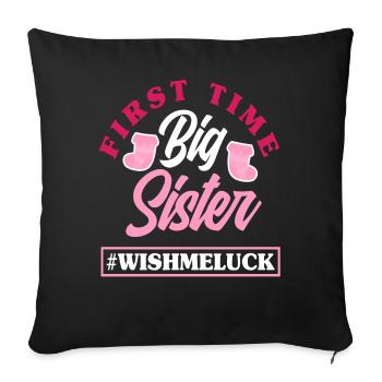 Girls Sister Siblings - Sofa pillowcase 17,3'' x 17,3'' (45 x 45 cm) - black - Front