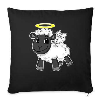 Ange mouton - Housse de coussin décorative 45 x 45 cm - noir - Devant