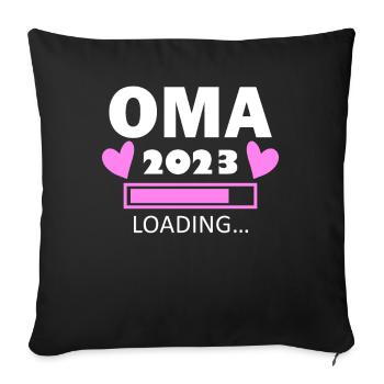 Oma 2023 - Werdende Oma 2023 - Sofakissenbezug 45 x 45 cm - Schwarz - Vorne