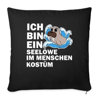 Walross - Sofakissenbezug 45 x 45 cm - Schwarz - Vorne