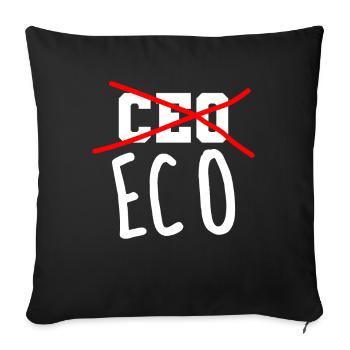 pas PDG plus de sensibilisation à l’environnement ECO - Housse de coussin décorative 45 x 45 cm - noir - Devant