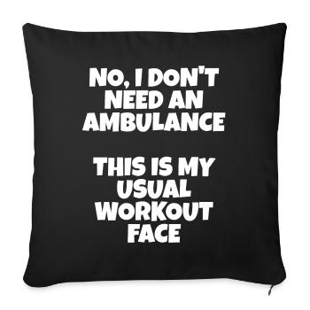Drôle de gym disant Fitness Sport Citation - Housse de coussin décorative 45 x 45 cm - noir - Devant