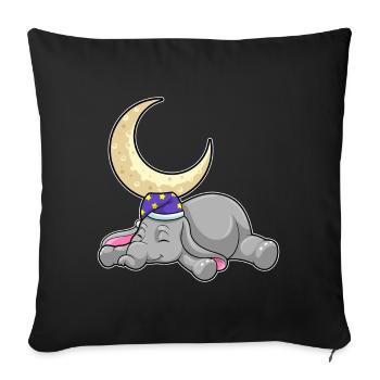 Elephant Moon - Sofa pillowcase 17,3'' x 17,3'' (45 x 45 cm) - black - Front