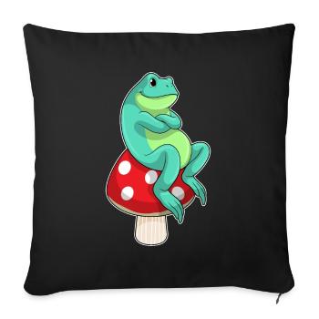 Frog Mushroom - Sofa pillowcase 17,3'' x 17,3'' (45 x 45 cm) - black - Front